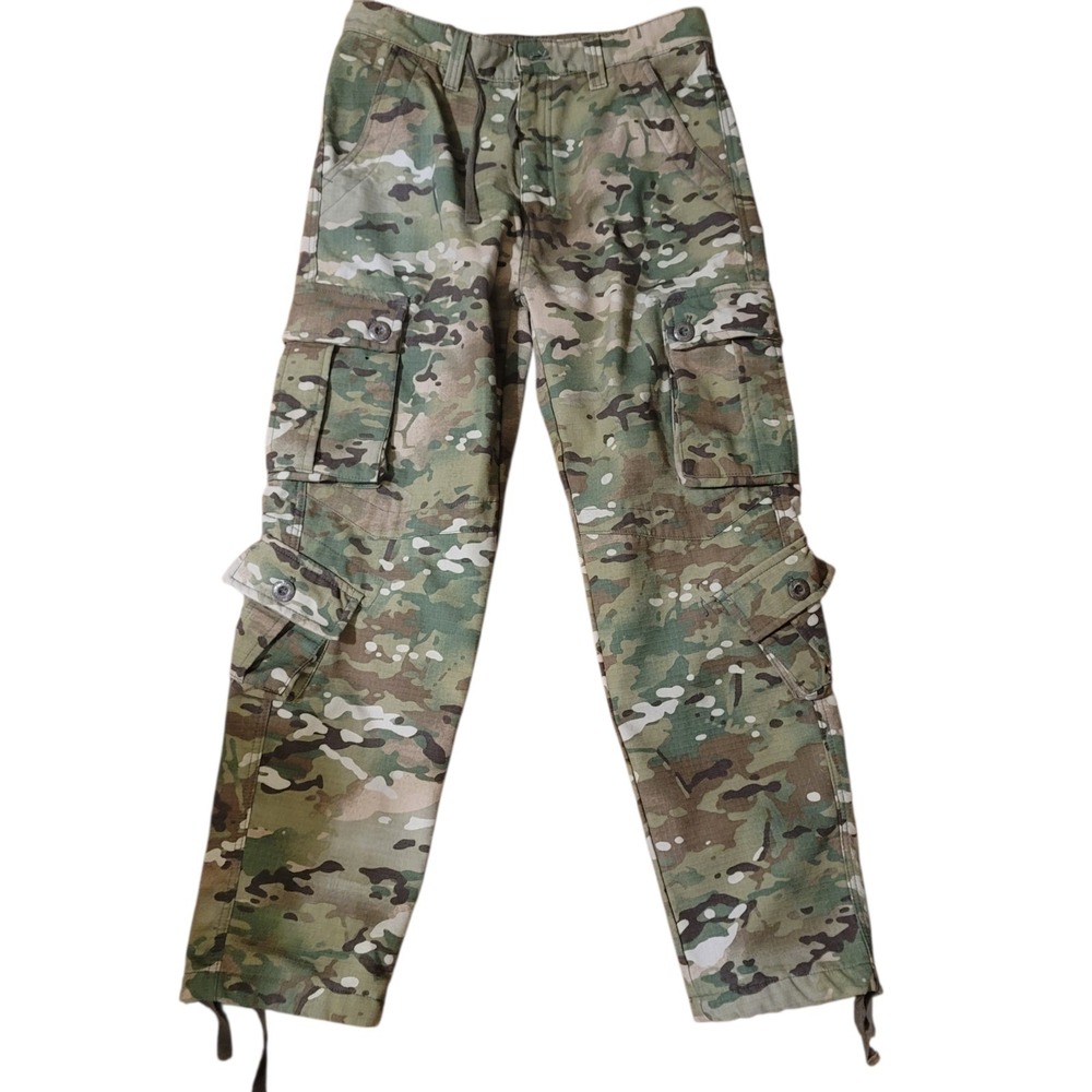 Army Woodland‎ Forest Camo Cargo Pants Men's Size 30 Green Measures 32